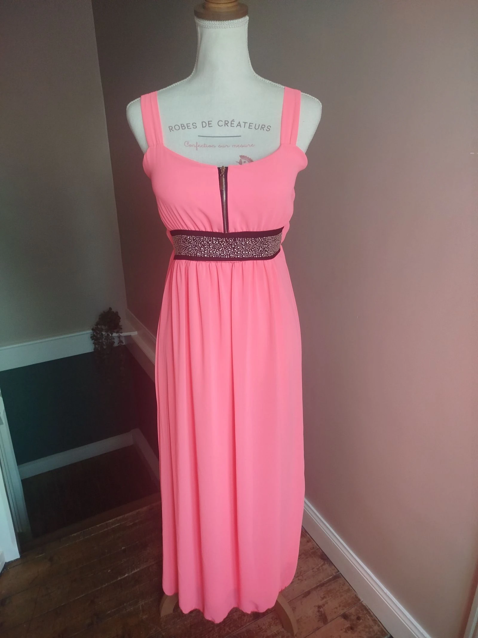 Robe longue rose fushia taille unique 